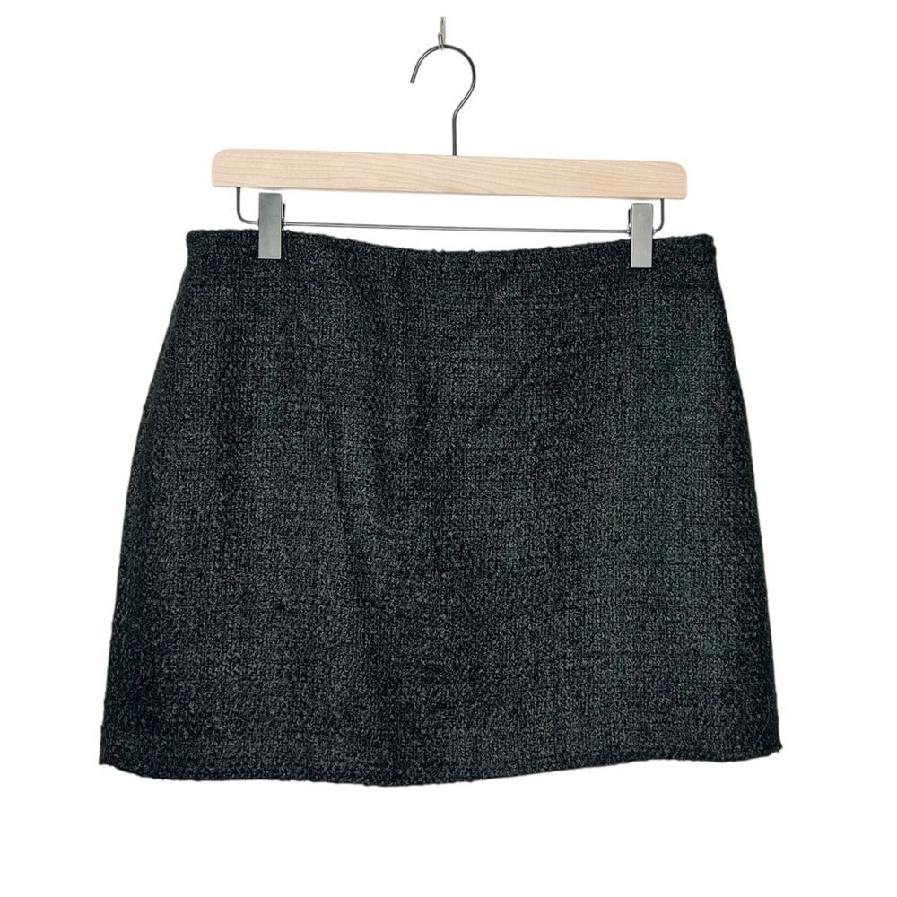 NWT H&M Womens Black Textured Tweed Knit Mini Skirt 8